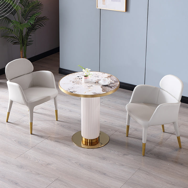 Metal Traditional Luxury Dining Table Sintered Stone Dining Table with Pedestal Clearhalo ' dining_table' 'Dining Tables & Seating' 'Dining Tables' 'furn' 'furn_dining_table' 'Furniture' 'furniture_dining_table' 'Kitchen & Dining Furniture' 'kitchen&dining_furn' 'kitchen' 'kitchen_dining_table' 4068394