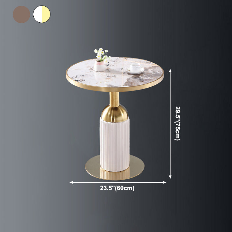 Metal Traditional Luxury Dining Table Sintered Stone Dining Table with Pedestal Clearhalo ' dining_table' 'Dining Tables & Seating' 'Dining Tables' 'furn' 'furn_dining_table' 'Furniture' 'furniture_dining_table' 'Kitchen & Dining Furniture' 'kitchen&dining_furn' 'kitchen' 'kitchen_dining_table' 4068398