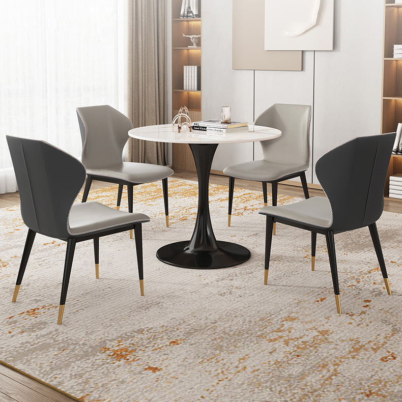 Traditional Luxury Style Dining Table Round Sintered Stone Table for Dining Room Clearhalo ' dining_table' 'Dining Tables & Seating' 'Dining Tables' 'furn' 'furn_dining_table' 'Furniture' 'furniture_dining_table' 'Kitchen & Dining Furniture' 'kitchen&dining_furn' 'kitchen' 'kitchen_dining_table' 4068416