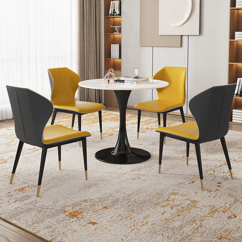 Traditional Luxury Style Dining Table Round Sintered Stone Table for Dining Room Clearhalo ' dining_table' 'Dining Tables & Seating' 'Dining Tables' 'furn' 'furn_dining_table' 'Furniture' 'furniture_dining_table' 'Kitchen & Dining Furniture' 'kitchen&dining_furn' 'kitchen' 'kitchen_dining_table' 4068422