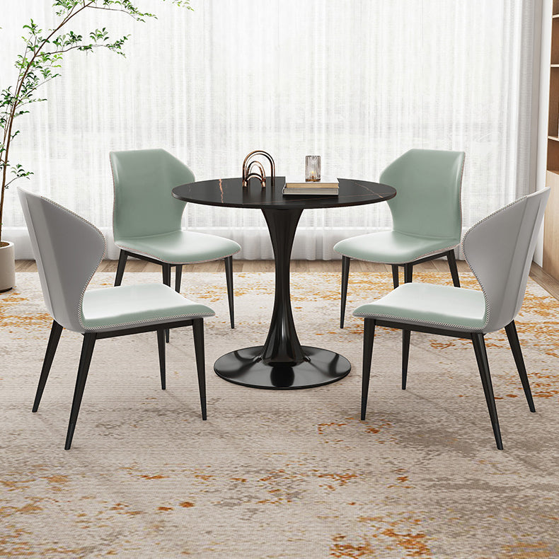 Traditional Luxury Style Dining Table Round Sintered Stone Table for Dining Room Clearhalo ' dining_table' 'Dining Tables & Seating' 'Dining Tables' 'furn' 'furn_dining_table' 'Furniture' 'furniture_dining_table' 'Kitchen & Dining Furniture' 'kitchen&dining_furn' 'kitchen' 'kitchen_dining_table' 4068423