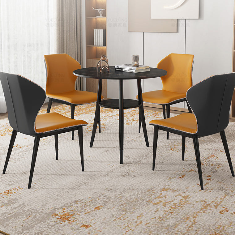Traditional Luxury Style Dining Table Round Sintered Stone Table for Dining Room Clearhalo ' dining_table' 'Dining Tables & Seating' 'Dining Tables' 'furn' 'furn_dining_table' 'Furniture' 'furniture_dining_table' 'Kitchen & Dining Furniture' 'kitchen&dining_furn' 'kitchen' 'kitchen_dining_table' 4068424