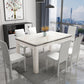 Mid-Century Style Marble Dining Table 4 Legs Wood Base Rectangle Table for Home Clearhalo ' dining_table' 'Dining Tables & Seating' 'Dining Tables' 'furn' 'furn_dining_table' 'Furniture' 'furniture_dining_table' 'Kitchen & Dining Furniture' 'kitchen&dining_furn' 'kitchen' 'kitchen_dining_table' 4086332