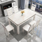 Mid-Century Style Marble Dining Table 4 Legs Wood Base Rectangle Table for Home Clearhalo ' dining_table' 'Dining Tables & Seating' 'Dining Tables' 'furn' 'furn_dining_table' 'Furniture' 'furniture_dining_table' 'Kitchen & Dining Furniture' 'kitchen&dining_furn' 'kitchen' 'kitchen_dining_table' 4086333