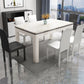 Mid-Century Style Marble Dining Table 4 Legs Wood Base Rectangle Table for Home Clearhalo ' dining_table' 'Dining Tables & Seating' 'Dining Tables' 'furn' 'furn_dining_table' 'Furniture' 'furniture_dining_table' 'Kitchen & Dining Furniture' 'kitchen&dining_furn' 'kitchen' 'kitchen_dining_table' 4086338