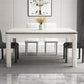 Mid-Century Style Marble Dining Table 4 Legs Wood Base Rectangle Table for Home Clearhalo ' dining_table' 'Dining Tables & Seating' 'Dining Tables' 'furn' 'furn_dining_table' 'Furniture' 'furniture_dining_table' 'Kitchen & Dining Furniture' 'kitchen&dining_furn' 'kitchen' 'kitchen_dining_table' 4086339