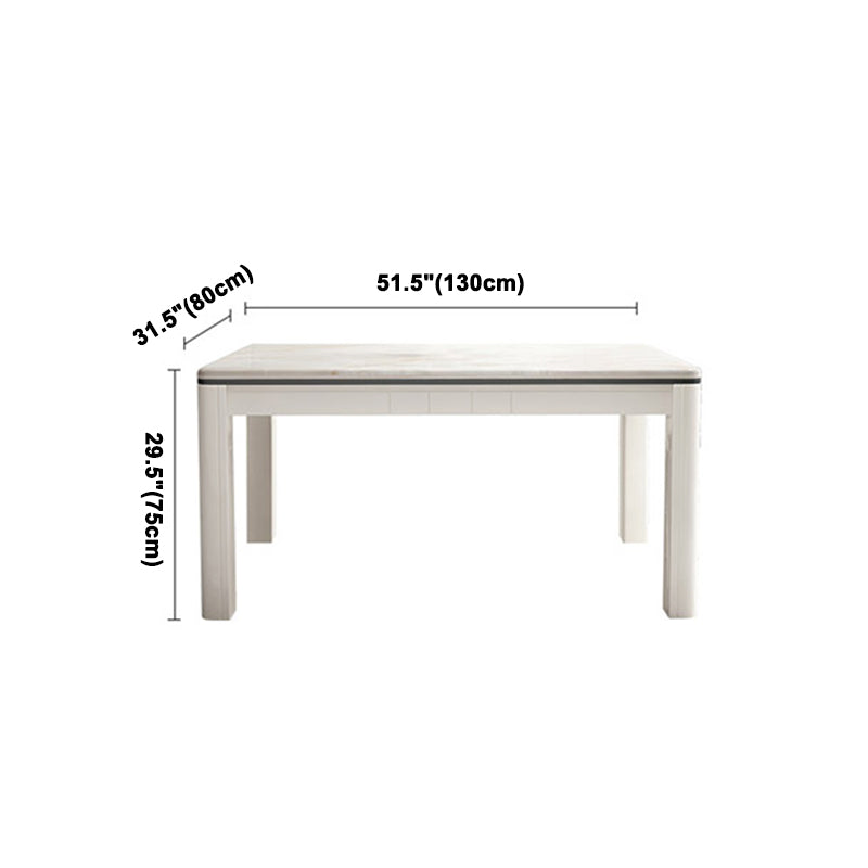 Mid-Century Style Marble Dining Table 4 Legs Wood Base Rectangle Table for Home Clearhalo ' dining_table' 'Dining Tables & Seating' 'Dining Tables' 'furn' 'furn_dining_table' 'Furniture' 'furniture_dining_table' 'Kitchen & Dining Furniture' 'kitchen&dining_furn' 'kitchen' 'kitchen_dining_table' 4086343