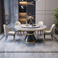 Marble Dining Table Contemporary Style Single Pedestal Base Table for Dining Room Clearhalo ' dining_table' 'Dining Tables & Seating' 'Dining Tables' 'furn' 'furn_dining_table' 'Furniture' 'furniture_dining_table' 'Kitchen & Dining Furniture' 'kitchen&dining_furn' 'kitchen' 'kitchen_dining_table' 4086360