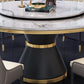 Marble Dining Table Contemporary Style Single Pedestal Base Table for Dining Room Clearhalo ' dining_table' 'Dining Tables & Seating' 'Dining Tables' 'furn' 'furn_dining_table' 'Furniture' 'furniture_dining_table' 'Kitchen & Dining Furniture' 'kitchen&dining_furn' 'kitchen' 'kitchen_dining_table' 4086364