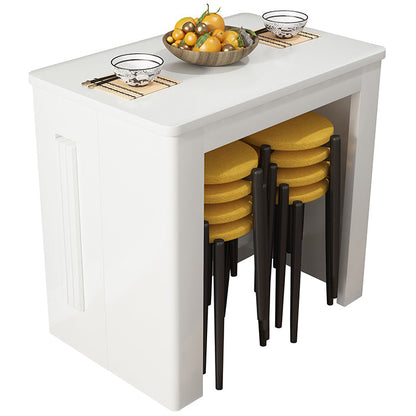 73'' Foldable Poplar Wood Dining Table Modern Rectangle Extendable Table with 5 Legs Wood White Without Chairs Clearhalo ' dining_table' 'Dining Tables & Seating' 'Dining Tables' 'furn' 'furn_dining_table' 'Furniture' 'furniture_dining_table' 'Kitchen & Dining Furniture' 'kitchen&dining_furn' 'kitchen' 'kitchen_dining_table' 4086393