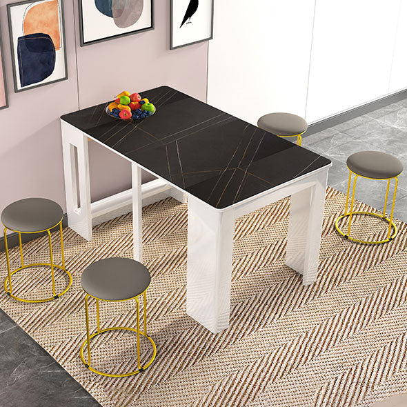 73'' Foldable Poplar Wood Dining Table Modern Rectangle Extendable Table with 5 Legs Clearhalo ' dining_table' 'Dining Tables & Seating' 'Dining Tables' 'furn' 'furn_dining_table' 'Furniture' 'furniture_dining_table' 'Kitchen & Dining Furniture' 'kitchen&dining_furn' 'kitchen' 'kitchen_dining_table' 4086399