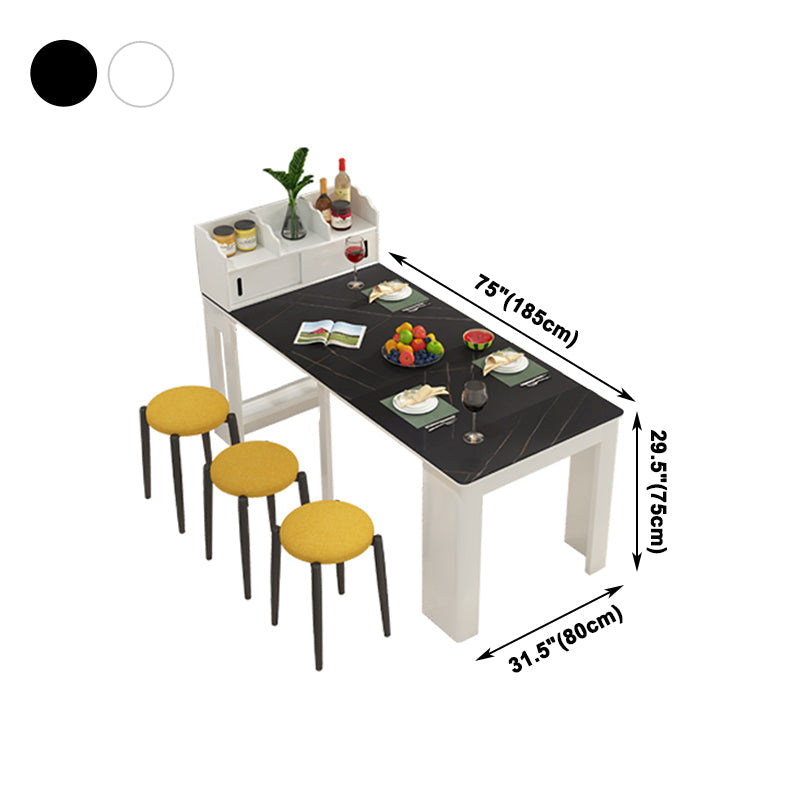 73'' Foldable Poplar Wood Dining Table Modern Rectangle Extendable Table with 5 Legs Clearhalo ' dining_table' 'Dining Tables & Seating' 'Dining Tables' 'furn' 'furn_dining_table' 'Furniture' 'furniture_dining_table' 'Kitchen & Dining Furniture' 'kitchen&dining_furn' 'kitchen' 'kitchen_dining_table' 4086403