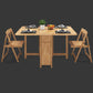 51'' Foldable Rubber Wood Table Medieval Modern Rectangle Table with Storage (only table) Light Wood Without Chairs Clearhalo ' dining_table' 'Dining Tables & Seating' 'Dining Tables' 'furn' 'furn_dining_table' 'Furniture' 'furniture_dining_table' 'Kitchen & Dining Furniture' 'kitchen&dining_furn' 'kitchen' 'kitchen_dining_table' 4086410
