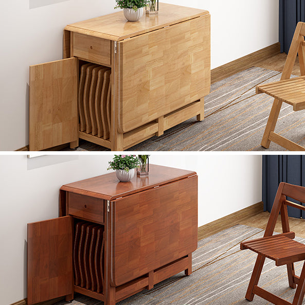 51'' Foldable Rubber Wood Table Medieval Modern Rectangle Table with Storage (only table) Clearhalo ' dining_table' 'Dining Tables & Seating' 'Dining Tables' 'furn' 'furn_dining_table' 'Furniture' 'furniture_dining_table' 'Kitchen & Dining Furniture' 'kitchen&dining_furn' 'kitchen' 'kitchen_dining_table' 4086413