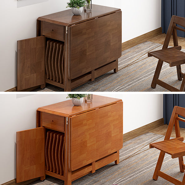 51'' Foldable Rubber Wood Table Medieval Modern Rectangle Table with Storage (only table) Clearhalo ' dining_table' 'Dining Tables & Seating' 'Dining Tables' 'furn' 'furn_dining_table' 'Furniture' 'furniture_dining_table' 'Kitchen & Dining Furniture' 'kitchen&dining_furn' 'kitchen' 'kitchen_dining_table' 4086414