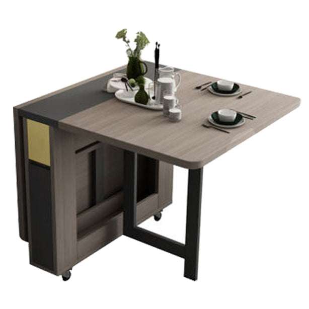 Foldable Rectangle Wooden Table Medieval Modern Table with Storage Trestle Base Grey 47.2"L x 31.5"W x 29.5"H Without Chairs Clearhalo ' dining_table' 'Dining Tables & Seating' 'Dining Tables' 'furn' 'furn_dining_table' 'Furniture' 'furniture_dining_table' 'Kitchen & Dining Furniture' 'kitchen&dining_furn' 'kitchen' 'kitchen_dining_table' 4086422