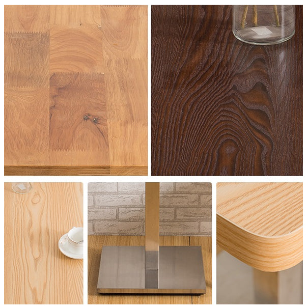 Industrial Style Dining Table Home Kitchen Dinner Furniture with Metal Base,23.6"L x 23.6"W x 29.5"H Clearhalo ' dining_table' 'Dining Tables & Seating' 'Dining Tables' 'furn' 'furn_dining_table' 'Furniture' 'furniture_dining_table' 'Kitchen & Dining Furniture' 'kitchen&dining_furn' 'kitchen' 'kitchen_dining_table' 4086447