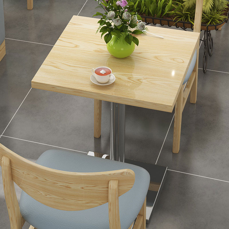 Industrial Style Dining Table Home Kitchen Dinner Furniture with Metal Base Square Silver Without Chairs Clearhalo ' dining_table' 'Dining Tables & Seating' 'Dining Tables' 'furn' 'furn_dining_table' 'Furniture' 'furniture_dining_table' 'Kitchen & Dining Furniture' 'kitchen&dining_furn' 'kitchen' 'kitchen_dining_table' 4086460