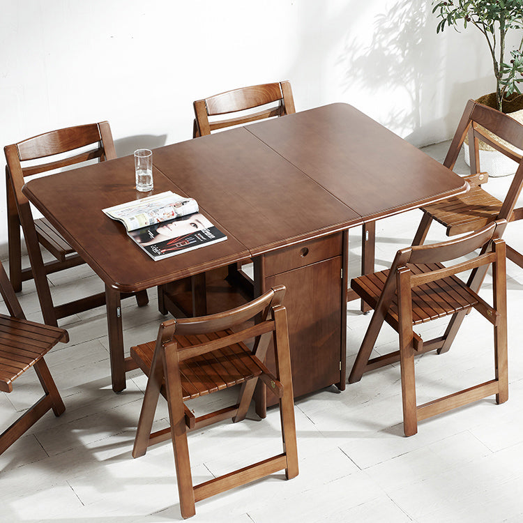 Mid-Century Modern Dining Room Table Rubberwood Solid Wood Table with Wood Base Clearhalo ' dining_table' 'Dining Tables & Seating' 'Dining Tables' 'furn' 'furn_dining_table' 'Furniture' 'furniture_dining_table' 'Kitchen & Dining Furniture' 'kitchen&dining_furn' 'kitchen' 'kitchen_dining_table' 4086486