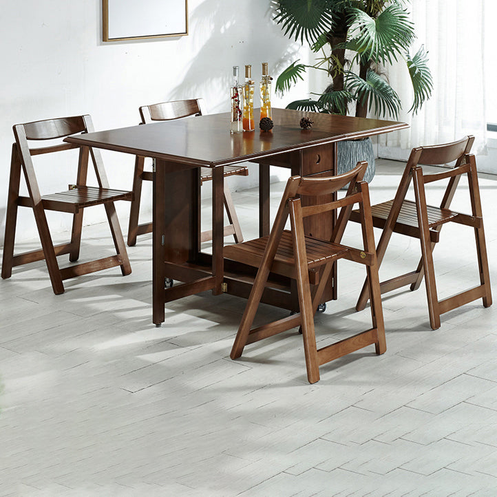 Mid-Century Modern Dining Room Table Rubberwood Solid Wood Table with Wood Base Brown 51.2"L x 35.4"W x 29.5"H Without Chairs Clearhalo ' dining_table' 'Dining Tables & Seating' 'Dining Tables' 'furn' 'furn_dining_table' 'Furniture' 'furniture_dining_table' 'Kitchen & Dining Furniture' 'kitchen&dining_furn' 'kitchen' 'kitchen_dining_table' 4086488