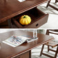 Mid-Century Modern Dining Room Table Rubberwood Solid Wood Table with Wood Base Clearhalo ' dining_table' 'Dining Tables & Seating' 'Dining Tables' 'furn' 'furn_dining_table' 'Furniture' 'furniture_dining_table' 'Kitchen & Dining Furniture' 'kitchen&dining_furn' 'kitchen' 'kitchen_dining_table' 4086489