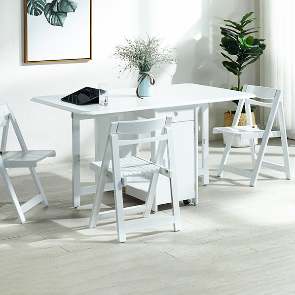 Mid-Century Modern Dining Room Table Rubberwood Solid Wood Table with Wood Base White 51.2"L x 35.4"W x 29.5"H Without Chairs Clearhalo ' dining_table' 'Dining Tables & Seating' 'Dining Tables' 'furn' 'furn_dining_table' 'Furniture' 'furniture_dining_table' 'Kitchen & Dining Furniture' 'kitchen&dining_furn' 'kitchen' 'kitchen_dining_table' 4086491