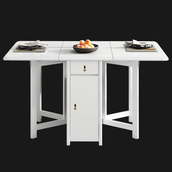 Mid-Century Modern Dining Table Rubberwood Solid Wood Table (only table) White 47.2"L x 31.5"W x 29.5"H Without Chairs Clearhalo ' dining_table' 'Dining Tables & Seating' 'Dining Tables' 'furn' 'furn_dining_table' 'Furniture' 'furniture_dining_table' 'Kitchen & Dining Furniture' 'kitchen&dining_furn' 'kitchen' 'kitchen_dining_table' 4086498