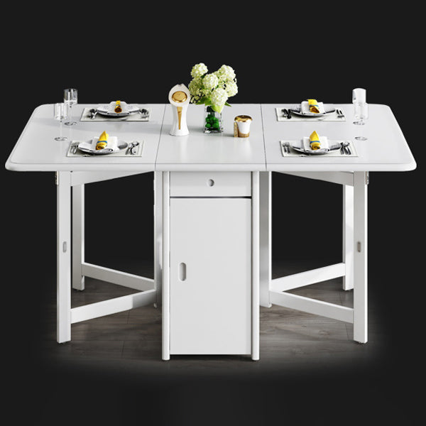 Mid-Century Modern Dining Table Rubberwood Solid Wood Table (only table) White 51.2"L x 35.4"W x 29.5"H Without Chairs Clearhalo ' dining_table' 'Dining Tables & Seating' 'Dining Tables' 'furn' 'furn_dining_table' 'Furniture' 'furniture_dining_table' 'Kitchen & Dining Furniture' 'kitchen&dining_furn' 'kitchen' 'kitchen_dining_table' 4086501