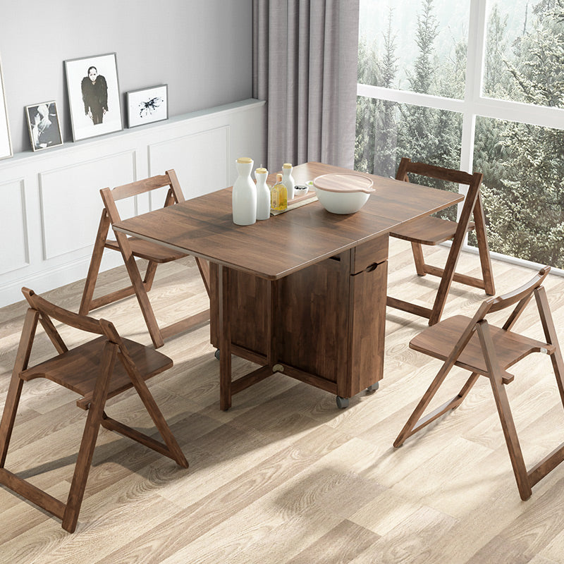 Mid-Century Modern Dining Table 51.18" Rectangle Rubberwood Drop-Leaf Table(only table) Clearhalo ' dining_table' 'Dining Tables & Seating' 'Dining Tables' 'furn' 'furn_dining_table' 'Furniture' 'furniture_dining_table' 'Kitchen & Dining Furniture' 'kitchen&dining_furn' 'kitchen' 'kitchen_dining_table' 4086547