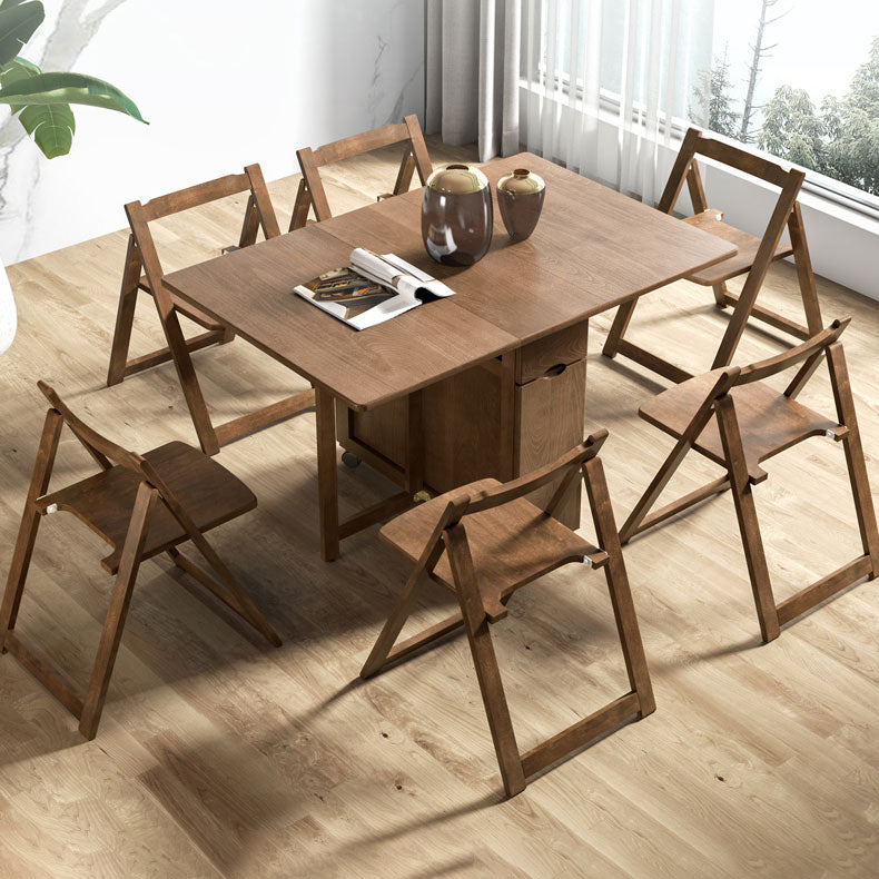 Mid-Century Modern Dining Table 51.18" Rectangle Rubberwood Drop-Leaf Table(only table) Clearhalo ' dining_table' 'Dining Tables & Seating' 'Dining Tables' 'furn' 'furn_dining_table' 'Furniture' 'furniture_dining_table' 'Kitchen & Dining Furniture' 'kitchen&dining_furn' 'kitchen' 'kitchen_dining_table' 4086561