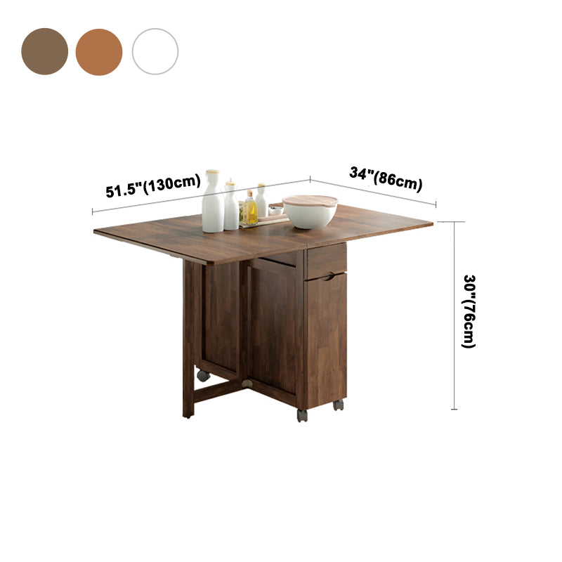 Mid-Century Modern Dining Table 51.18" Rectangle Rubberwood Drop-Leaf Table(only table) Clearhalo ' dining_table' 'Dining Tables & Seating' 'Dining Tables' 'furn' 'furn_dining_table' 'Furniture' 'furniture_dining_table' 'Kitchen & Dining Furniture' 'kitchen&dining_furn' 'kitchen' 'kitchen_dining_table' 4086562