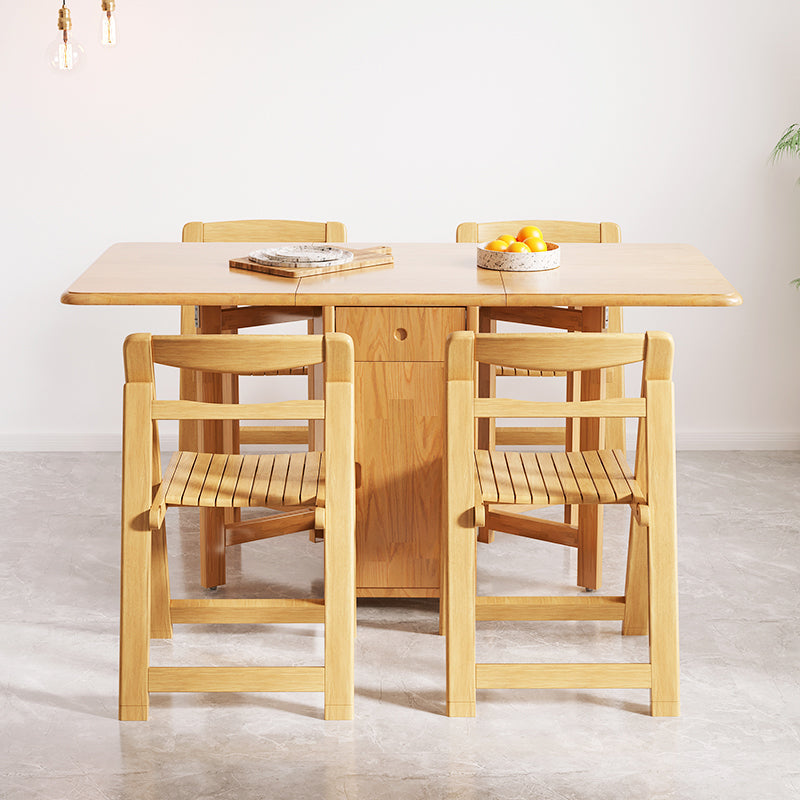 Mid-Century Modern Dining Table Rubberwood Drop-Leaf Dining Table(only table) Clearhalo ' dining_table' 'Dining Tables & Seating' 'Dining Tables' 'furn' 'furn_dining_table' 'Furniture' 'furniture_dining_table' 'Kitchen & Dining Furniture' 'kitchen&dining_furn' 'kitchen' 'kitchen_dining_table' 4086567