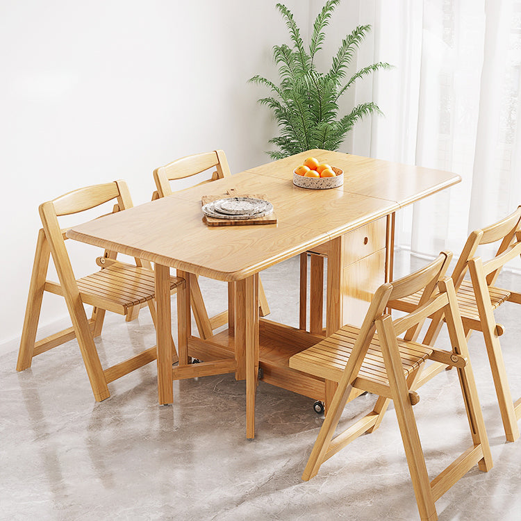 Mid-Century Modern Dining Table Rubberwood Drop-Leaf Dining Table(only table) Clearhalo ' dining_table' 'Dining Tables & Seating' 'Dining Tables' 'furn' 'furn_dining_table' 'Furniture' 'furniture_dining_table' 'Kitchen & Dining Furniture' 'kitchen&dining_furn' 'kitchen' 'kitchen_dining_table' 4086568