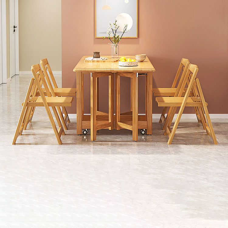 Mid-Century Modern Dining Table Rubberwood Drop-Leaf Dining Table(only table) Clearhalo ' dining_table' 'Dining Tables & Seating' 'Dining Tables' 'furn' 'furn_dining_table' 'Furniture' 'furniture_dining_table' 'Kitchen & Dining Furniture' 'kitchen&dining_furn' 'kitchen' 'kitchen_dining_table' 4086572