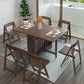 Mid-Century Modern Dining Table Brown Solid Wood Drop-Leaf Dining Table(only table) Clearhalo ' dining_table' 'Dining Tables & Seating' 'Dining Tables' 'furn' 'furn_dining_table' 'Furniture' 'furniture_dining_table' 'Kitchen & Dining Furniture' 'kitchen&dining_furn' 'kitchen' 'kitchen_dining_table' 4086577