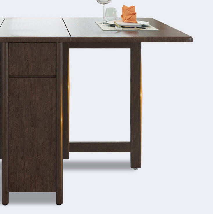 Mid-Century Modern Dining Table Brown Solid Wood Drop-Leaf Dining Table(only table) Clearhalo ' dining_table' 'Dining Tables & Seating' 'Dining Tables' 'furn' 'furn_dining_table' 'Furniture' 'furniture_dining_table' 'Kitchen & Dining Furniture' 'kitchen&dining_furn' 'kitchen' 'kitchen_dining_table' 4086585