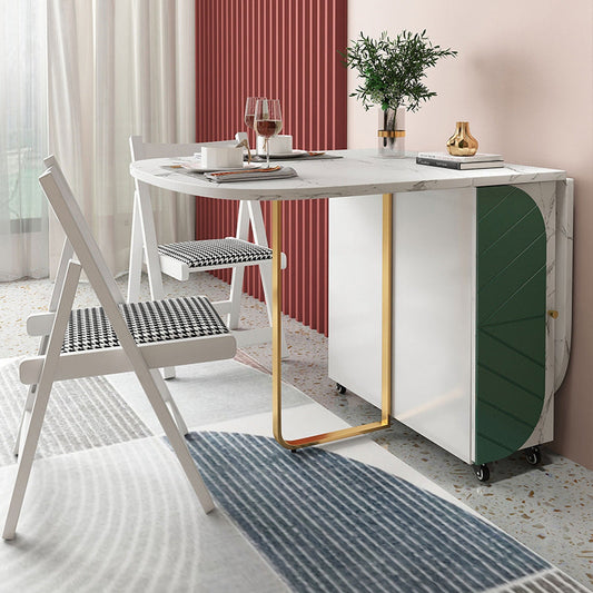 59'' Wide Sintered Stone Top Dining Table Modern Foldable Oval Table with Trestle Base Clearhalo ' dining_table' 'Dining Tables & Seating' 'Dining Tables' 'furn' 'furn_dining_table' 'Furniture' 'furniture_dining_table' 'Kitchen & Dining Furniture' 'kitchen&dining_furn' 'kitchen' 'kitchen_dining_table' 4086601