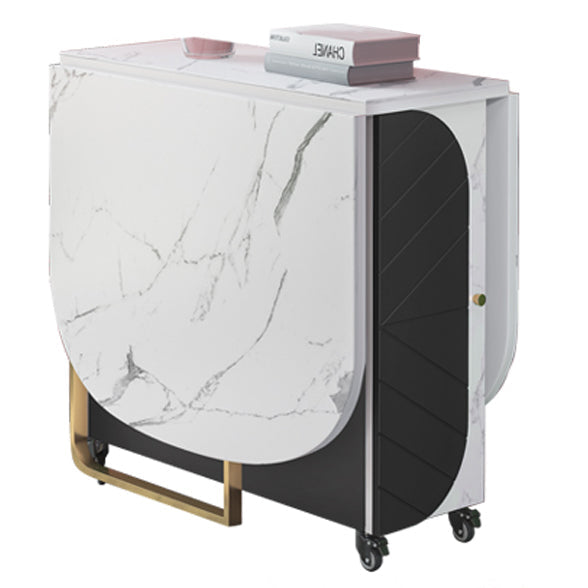 59'' Wide Sintered Stone Top Dining Table Modern Foldable Oval Table with Trestle Base Gray Without Chairs Clearhalo ' dining_table' 'Dining Tables & Seating' 'Dining Tables' 'furn' 'furn_dining_table' 'Furniture' 'furniture_dining_table' 'Kitchen & Dining Furniture' 'kitchen&dining_furn' 'kitchen' 'kitchen_dining_table' 4086602