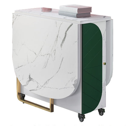 59'' Wide Sintered Stone Top Dining Table Modern Foldable Oval Table with Trestle Base Green Without Chairs Clearhalo ' dining_table' 'Dining Tables & Seating' 'Dining Tables' 'furn' 'furn_dining_table' 'Furniture' 'furniture_dining_table' 'Kitchen & Dining Furniture' 'kitchen&dining_furn' 'kitchen' 'kitchen_dining_table' 4086606