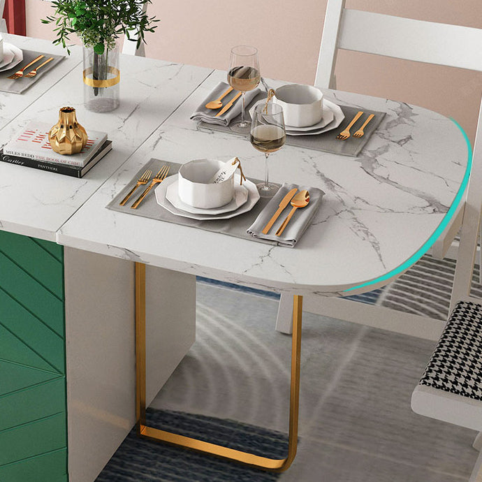 59'' Wide Sintered Stone Top Dining Table Modern Foldable Oval Table with Trestle Base Clearhalo ' dining_table' 'Dining Tables & Seating' 'Dining Tables' 'furn' 'furn_dining_table' 'Furniture' 'furniture_dining_table' 'Kitchen & Dining Furniture' 'kitchen&dining_furn' 'kitchen' 'kitchen_dining_table' 4086607