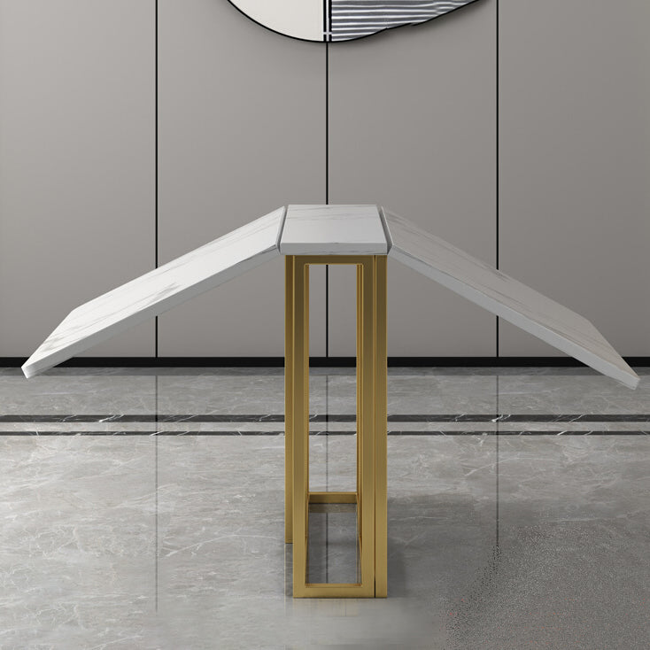 Contemporary Faux Marble Dining Table Sled Base Rectangle Table for Home Clearhalo ' dining_table' 'Dining Tables & Seating' 'Dining Tables' 'furn' 'furn_dining_table' 'Furniture' 'furniture_dining_table' 'Kitchen & Dining Furniture' 'kitchen&dining_furn' 'kitchen' 'kitchen_dining_table' 4086611