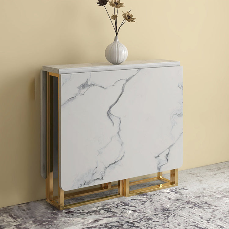 Contemporary Faux Marble Dining Table Sled Base Rectangle Table for Home Clearhalo ' dining_table' 'Dining Tables & Seating' 'Dining Tables' 'furn' 'furn_dining_table' 'Furniture' 'furniture_dining_table' 'Kitchen & Dining Furniture' 'kitchen&dining_furn' 'kitchen' 'kitchen_dining_table' 4086617