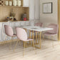 Contemporary Faux Marble Dining Table Sled Base Rectangle Table for Home Clearhalo ' dining_table' 'Dining Tables & Seating' 'Dining Tables' 'furn' 'furn_dining_table' 'Furniture' 'furniture_dining_table' 'Kitchen & Dining Furniture' 'kitchen&dining_furn' 'kitchen' 'kitchen_dining_table' 4086618