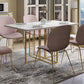 Contemporary Faux Marble Dining Table Sled Base Rectangle Table for Home Clearhalo ' dining_table' 'Dining Tables & Seating' 'Dining Tables' 'furn' 'furn_dining_table' 'Furniture' 'furniture_dining_table' 'Kitchen & Dining Furniture' 'kitchen&dining_furn' 'kitchen' 'kitchen_dining_table' 4086619