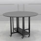 Foldable Wooden Top Table Extendable Round Table in Black (only table) Clearhalo ' dining_table' 'Dining Tables & Seating' 'Dining Tables' 'Furniture' 'furniture_dining_table' 'Kitchen & Dining Furniture' 'kitchen&dining_furn' 'kitchen' 'kitchen_dining_table' 4086626