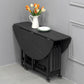 Foldable Wooden Top Table Extendable Round Table in Black (only table) Clearhalo ' dining_table' 'Dining Tables & Seating' 'Dining Tables' 'Furniture' 'furniture_dining_table' 'Kitchen & Dining Furniture' 'kitchen&dining_furn' 'kitchen' 'kitchen_dining_table' 4086633