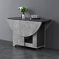 Foldable Artificial Wooden Top Table Extendable Round Table with Trestle Base Clearhalo ' dining_table' 'Dining Tables & Seating' 'Dining Tables' 'furn' 'furn_dining_table' 'Furniture' 'furniture_dining_table' 'Kitchen & Dining Furniture' 'kitchen&dining_furn' 'kitchen' 'kitchen_dining_table' 4086639