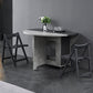 Foldable Artificial Wooden Top Table Extendable Round Table with Trestle Base Clearhalo ' dining_table' 'Dining Tables & Seating' 'Dining Tables' 'furn' 'furn_dining_table' 'Furniture' 'furniture_dining_table' 'Kitchen & Dining Furniture' 'kitchen&dining_furn' 'kitchen' 'kitchen_dining_table' 4086640