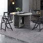 Foldable Artificial Wooden Top Table Extendable Round Table with Trestle Base Clearhalo ' dining_table' 'Dining Tables & Seating' 'Dining Tables' 'furn' 'furn_dining_table' 'Furniture' 'furniture_dining_table' 'Kitchen & Dining Furniture' 'kitchen&dining_furn' 'kitchen' 'kitchen_dining_table' 4086647