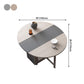 Foldable Artificial Wooden Top Table Extendable Round Table with Trestle Base Clearhalo ' dining_table' 'Dining Tables & Seating' 'Dining Tables' 'furn' 'furn_dining_table' 'Furniture' 'furniture_dining_table' 'Kitchen & Dining Furniture' 'kitchen&dining_furn' 'kitchen' 'kitchen_dining_table' 4086650